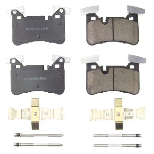 Image of PowerStop Rear Brake Pads for Mercedes-Benz C63 AMG 2012 |C63 AMG 2014-15 |CLS63 AMG 2012-14 |CLS63 AMG S 2014-18 |E63 AMG 2010-15 - Z17 Ceramic Brake Pads with Installation Hardware, 17-1450