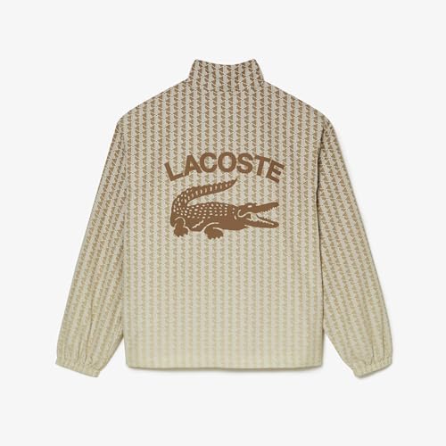 Lacoste Men's Long Sleeve Aop L Full Zip Hoodless Blouson Jacket W/Arm Stripes & Large Croc Back Graphic, Tbd, L/XL3
