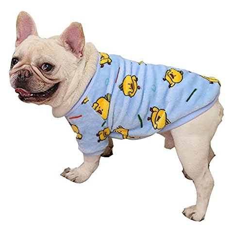 Pet Clothes, Dog Winter Pajamas Lovely Dog Coats Warm Cold Weather French Bulldog Sweater for Cats Puppy Small Medium Dogs (XXL-Blue) Cover