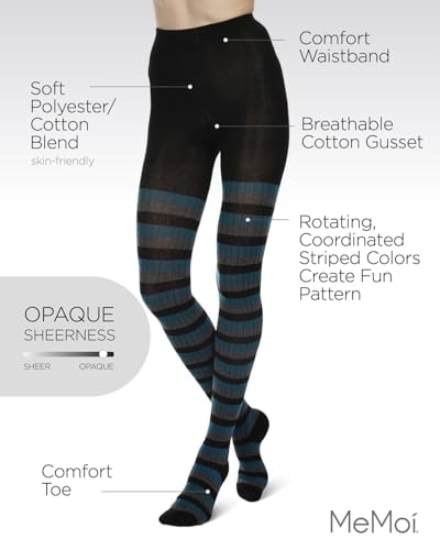 MeMoi Colored Stripes Cotton Blend Sweater Tights3