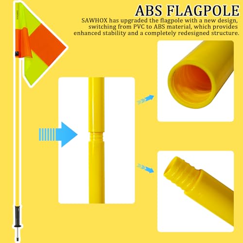 SAWHOX Soccer Corner Flags with Bag, Corner Flags Set of 4 for Soccer Field, 5ft ABS Flagpoles for Agility Training