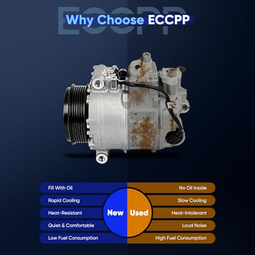 Image of ECCPP A /C Compressor with Clutch for Mercedes-Benz SL500 5.0L 2003-2006 | for Mercedes-Benz SL55 AMG 5.5L 2003-2008 Fast Cooling AC Compressor
