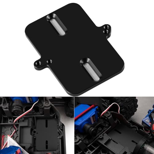 BRKRC Aluminum Electronic Mount Plate ESC Receiver Tray for Tra-xxas 1/16 Mini Maxx 4WD RTR Brushless Monster Truck RC Car Upgrades (Black)