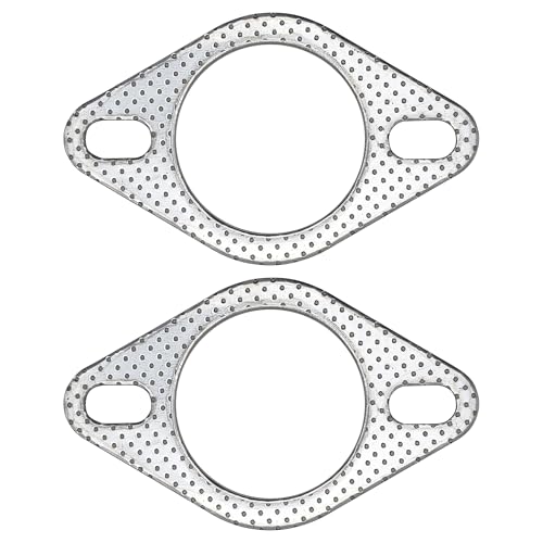 Image of 2.25 Inch 60mm Exhaust Gasket 2 Bolt for Muffler Flange Manifold High Temperature Graphite w /Fire Ring 2 Pcs