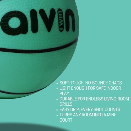 Image of Aivin Home-Play Basketball | All-Surface Durable Grip | Indoor & Outdoor Use | Pebbled Texture for Control | All-Weather Performance (Aqua Breeze, 1)