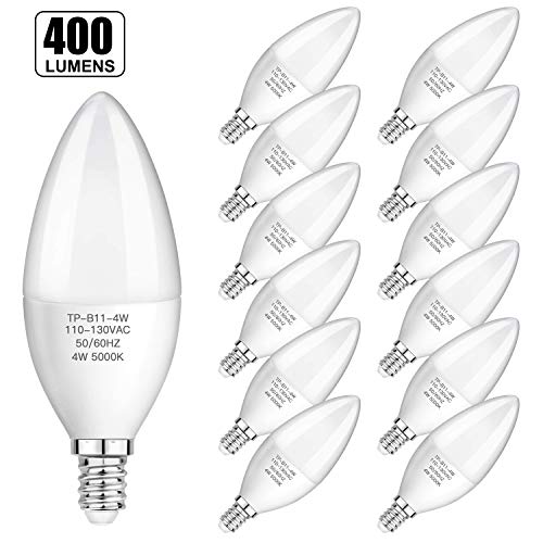 E12 Candelabra LED Light Bulbs 40W Equivalent, B11 Decorative Candle LED Light Bulbs