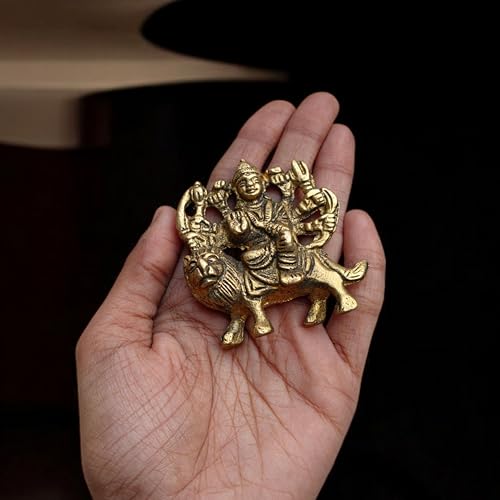 Estatua de Durga de Latón 2.5 Pulgadas 100 Gramos miniatura 5