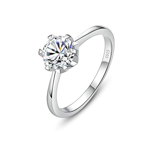 Bague moissanite 1ct en argent massif au raffinement intemporel