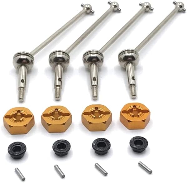 Metal Upgrade 12mm Adapter Front and Rear Driveshafts for WLtoys 144001 144002 144010 124016 124017 124018 124019 RC Car Parts