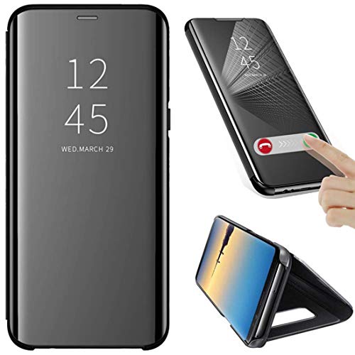 Image of Clear View Smart Stand Mirror Flip Case Cover for OnePlus Nord - Black