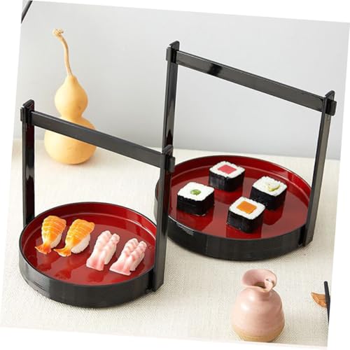 Plato de plástico para sushi con mango estilo japonés miniatura 3