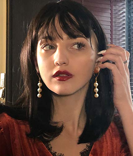 14K Gold Plated Round Bead Ball Drop Earrings For Women Minimal Lightweight Long Dangling Dangle Hoop Wedding Earrings For Brides Bridesmaid Prom Anniversary #TOP1