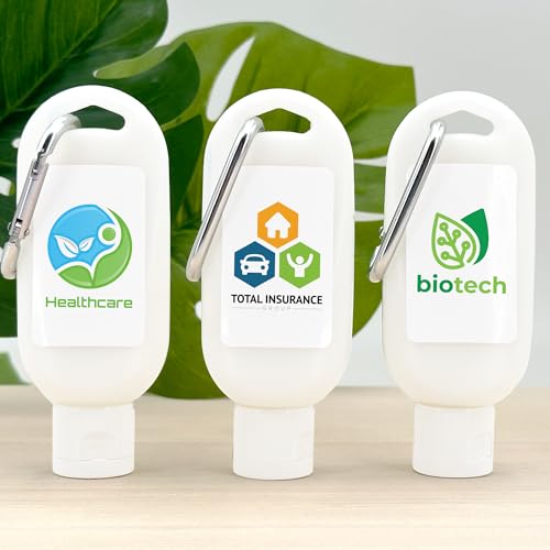 Promotional Sunscreen SPF 30 with Carabiner, Custom Sunscreen - Promotional Product/Bulk with Your Logo/Customized - 12 Quantity