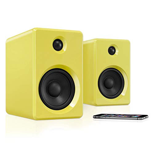 it.innovative technology Rechargeable Bluetooth Wireless 50 watt Bookshelf Speakers, Yellow (ITSB-421-YEL)