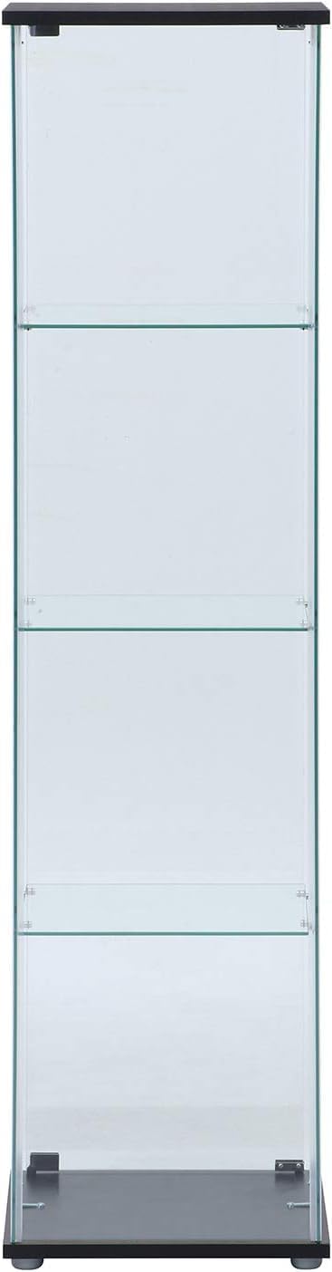 コレクションケース フィギュアケース 4段 幅42.5&times;奥行36.5&times;高さ162cm ブラック 強化ガラス 全面ガラス 組立商品 ク