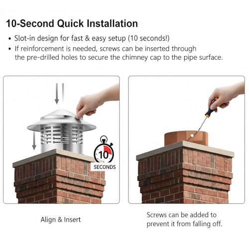 Sombrerete de acero inoxidable resistente al óxido para ventilación 5