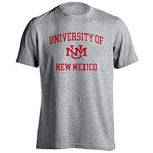 University of New Mexico UNM Lobos Retro Distressed Short Sleeve T-Shirt Athletic Heather Medium