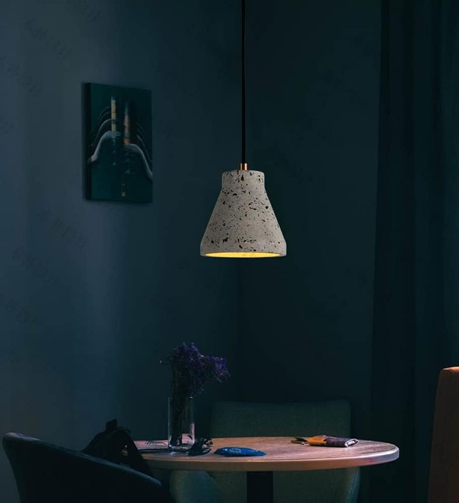 Nordic Terrazzo Pendant Light Modern Simplicity Cement Chandelier Creative Personality Color Mini Hanging Lamp Restaurant Counter Living Room Bedroom Bedside (White)