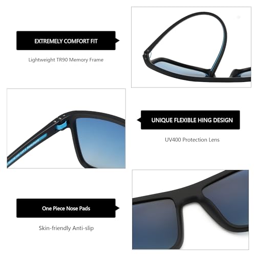Image of ZENOTTIC Polarized Sunglasses for Men Lightweight TR90 Frame UV400 Protection Square Sun Glasses