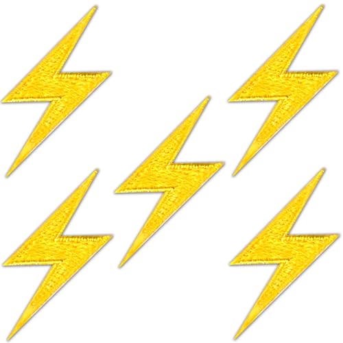 Laughing Lizards Yellow Lightning Bolts Iron On Patch Appliques - Good for Clothing Uniform Hat Backpack Jacket Pants Accessories