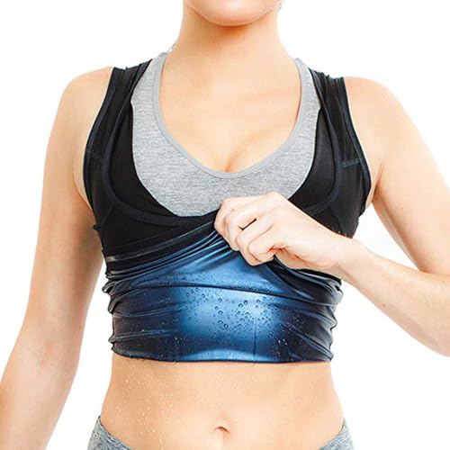 Entrenamiento Sauna Tank, Traje de Efecto Sauna para Mujer, Chaleco de Quema de Grasa y Sudoración, Chaleco de Sauna, Chaleco de Entrenamiento de Cintura, para Deporte Fitness Running Gym (S/M)