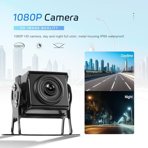Image of 7 Inch Monitor Reverse Camera System Waterproof Monitor Rearview Camera with 2Backup Camera Blind Spot Detection
