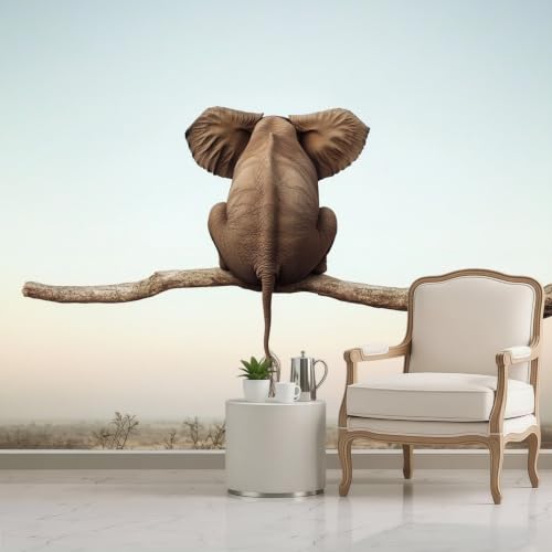 Papier peint intissé éléphant panoramique grand format pour cacher mur - 4