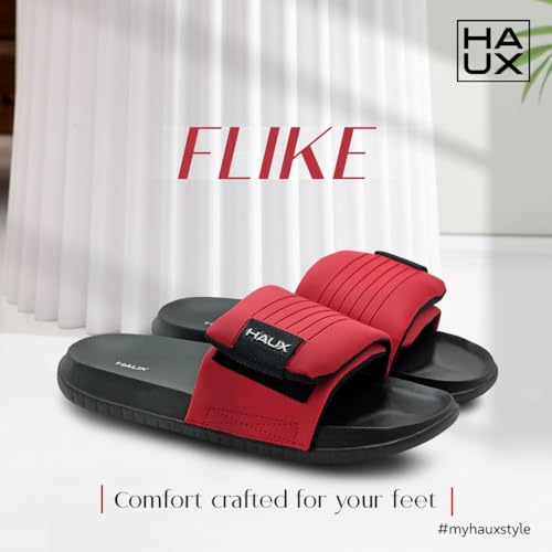 Image of HAUX Men's Classic Ultra Soft Sliders, Comfortable, Lightweight, Stylish, Anti-Skid, Waterproof, Everyday Flip Flops for Gents and Boys