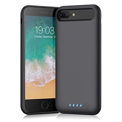 Battery case for iPhone 8 Plus/7 Plus/6 Plus/6s Plus,Xooparc 8500mAh Charging Case Portable Charger Case Rechargeable Extended Battery Pack for 6s Plus/ 6 Plus/ 7 Plus/ 8 Plus(5.5') Backup (Black)