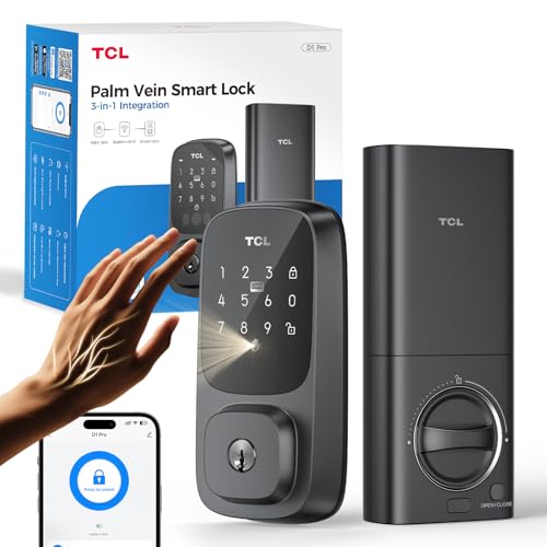 TCL Palm Vein Smart Lock D1 Pro Keyless Entry Door Lock for Front Door Wi Fi Keypad Deadbo - image 1