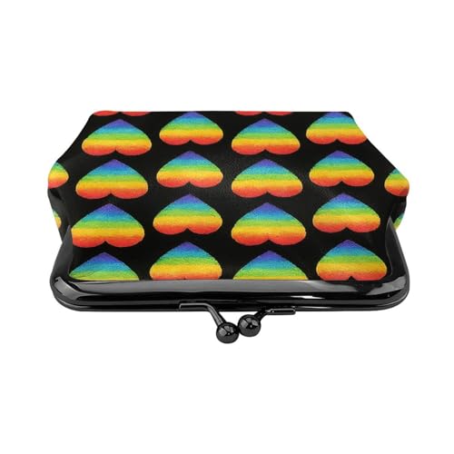 Pu Leather Buckle Coin Purse Lgbt Pride Love Heart Girls Kiss-Lock Change Purse Wallets2