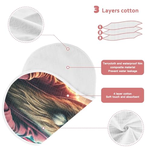 Urban Lion Neon Blue Baby Burp Cloths Burp Cloth Burp Rags Cotton Burp Clothes Absorbent Muslin Burp Cloths Soft for Unisex Boy Newborn Girl 1 Pack 22x11 Inches3