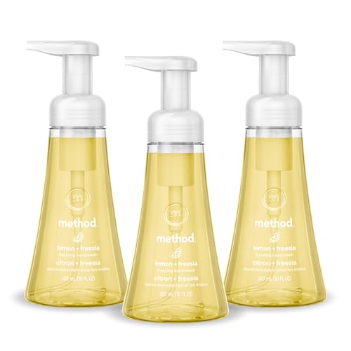 Method Foaming Hand Wash Lemon + Freesia - Leaves Hands Clean & Soft for Bathroom & Kitchen Made without Parabens 10 fl oz 3 pack