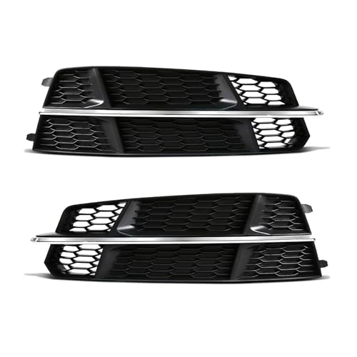 Cubiertas de parachoques Audi A6 con rejilla de panal y acabado plateado 4