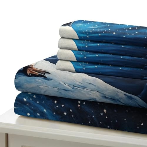 Parure de lit enfant pingouin 140x200 cadeau idéal housse couette zippée lit simple
