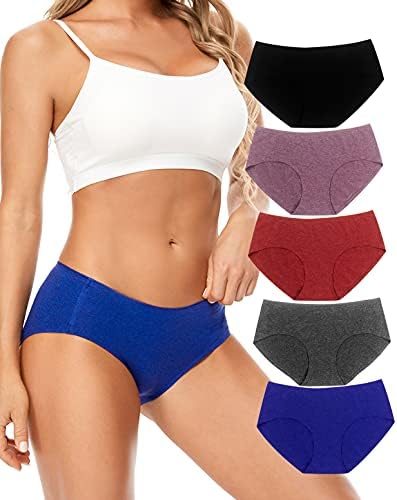 Sun Cling Women's Underwear Cotton Seamless Breathable Panties Ladies Hipster Briefs No Show Underpants Bikini Soft Black