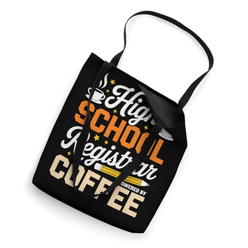 Bolso tipo tote para administradores escolares 'High School Registrar Powered by Coffee' miniatura 2