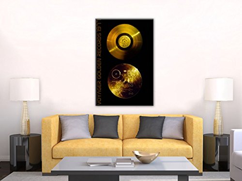 1art1 Płyty gramofonowe - Dźwięk Ziemia, Voyager Golden Records obrazy obraz na płótnie na blejtramie | XXL obraz ścienny plakat druk artystyczny jako obraz na płótnie 120 x 80 cm