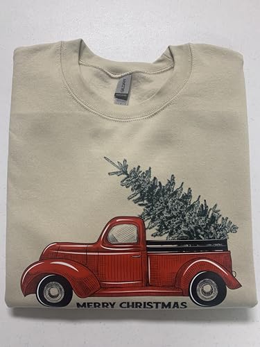 Christmas Tree Shirt Sweatshirt, Christmas Red Truck, Retro Christmas, Merry Christmas Red Truck Sweatshirt, Christmas Matching Family Shirt, Christmas Matching Sweater, Holiday Sweatshirt2
