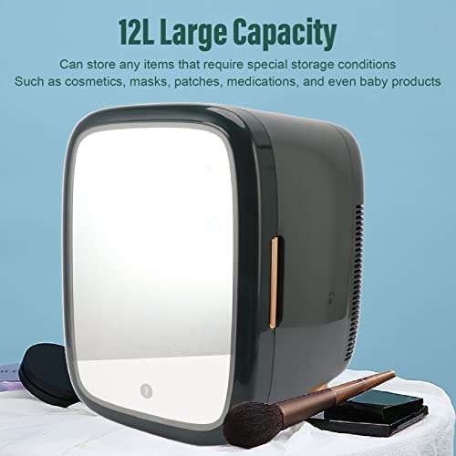 Mini Geladeira, Prateleira Removível Com Economia de Energia 12L Regulável Com Luz LED para Aquecime