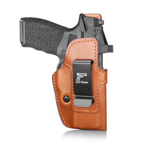 GUN & FLOWER IWB Leather Holster for Springfield Hellcat Pro/Comp, Hellcat RDP - Optic Cut -