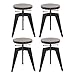IKAYAA Sgabelli da Bar, Set 4 Sedie Industriale Sgabello Bar Naturale Legno di Pino Piano Girevole Cucina Pranzo Angolo Sedia Regolabile in Altezza Industrial Style Bar Stool (4 Pezzi)