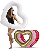 The Original Heart Pool Floats for Adults by LOTELI – Thicker & Stronger – Large Inflatable Pool Floats for Parties Bachelorette Wedding Float – River Lake Beach Raft - Durable & Easy to Inflate