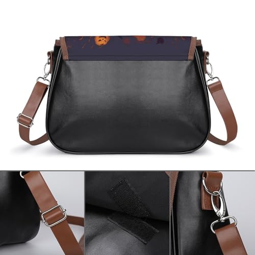 Halloween Pumpkin Leather Shoulder Bag for Women Classic Crossbody Purse Leather Tote Bag Handbag Purse Small Shoulder Bags for Shopping3