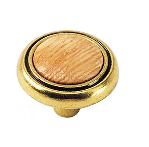 Laurey 15436 First Family 1-1/4-Inch Diameter Knob-Oak-Light Brass