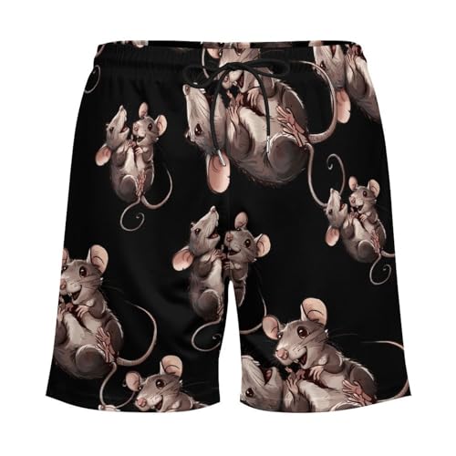 Funny Rat Men's Swim Trunks Quick Dry Board Shorts Swim Shorts Swimwear with Compression Liner4