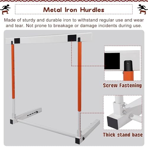Agility Training Hurdles Set of 5 - Portable Adjustable 30-42in Speed Training Equipment for Soccer, Basketball, Football & Plyometric Workouts