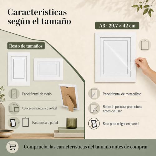 Miniatura 5 de Etrexonline Marco De Fotos Elegante, 15 X 20 Cm, Blanco, Fabricado En Madera Con Panel De Cristal, Perfecta Para Resaltar Tus Recuerdos Y Añadir Un Toque De Estilo A Tu Decoración Del Hogar