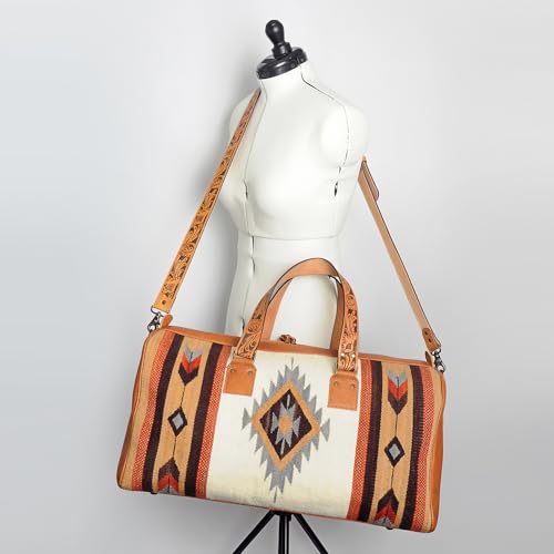 American Darling Duffel Saddle Blanket Genuine Leather Western Women Bag | Handbag Duffle Weekend Travel Bags for4
