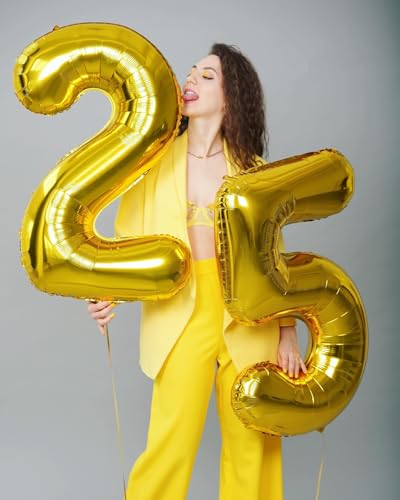 Image of Gold Number 15 Balloon 40 inch, 15 Number Balloons, 15th Gold Birthday Decorations, 15 Year Old Golden Party Supplies